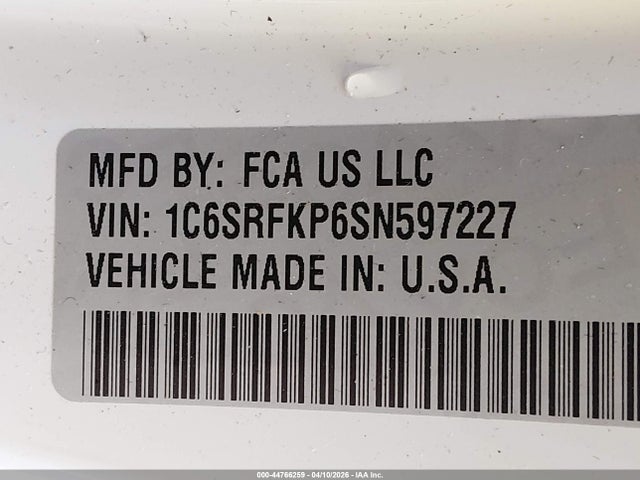 Продажа на аукционе авто 2025 Ram 1500 Tungsten  4x4 5'7 Box, vin: 1C6SRFKP6SN597227, номер лота: 44766259