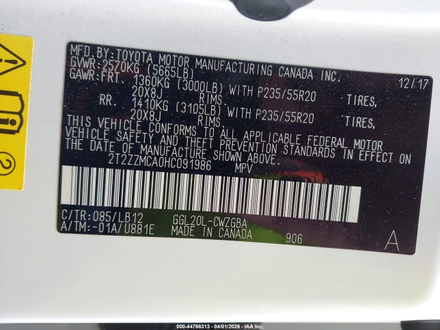 Aukcja sprzedaży 2017 Lexus Rx 350, vin: 2T2ZZMCA0HC091986, numer aukcji: 44766313