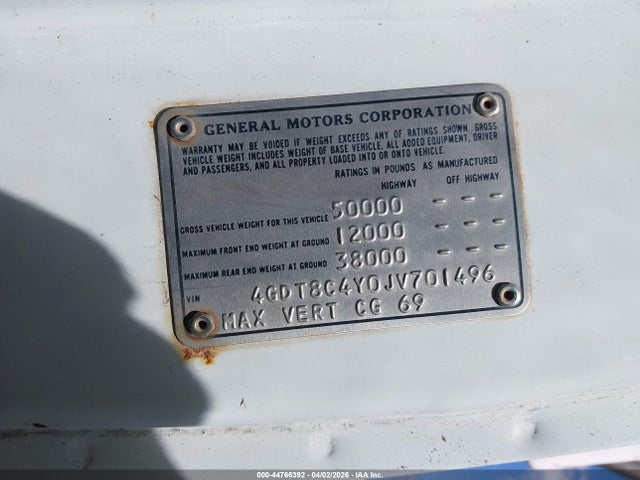 Продаж на аукціоні авто 1988 Gmc Brigadier, vin: 4CDT864Y0JV701496, номер лоту: 44766392