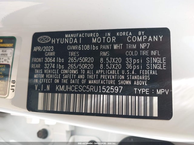 44766494 :رقم المزاد ، KMUHCESC5RU152597 vin ، 2024 Genesis Gv80 3.5t Awd مزاد بيع