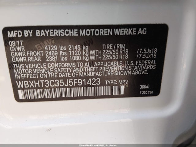 2018 Bmw X1 Xdrive28i მანქანა იყიდება აუქციონზე, vin: WBXHT3C35J5F91423, აუქციონის ნომერი: 44766530