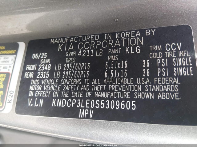 Продажа на аукционе авто 2025 Kia Niro Lx, vin: KNDCP3LE0S5309605, номер лота: 44766536