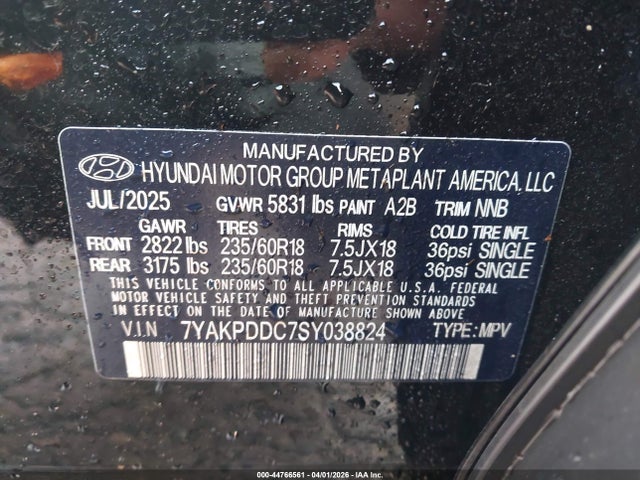 Aukcja sprzedaży 2025 Hyundai Ioniq 5 Xrt, vin: 7YAKPDDC7SY038824, numer aukcji: 44766561