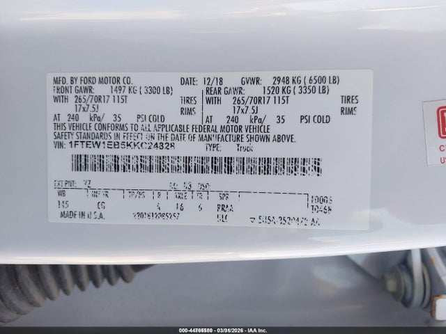 Ford F-150 Xl 2019 1FTEW1EB5KKC24828 Image 9