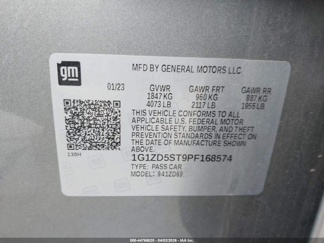 Продаж на аукціоні авто 2023 Chevrolet Malibu Fwd 1lt, vin: 1G1ZD5ST9PF168574, номер лоту: 44766820