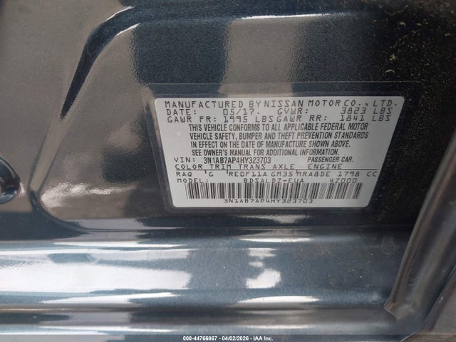 Nissan SENTRA SV 2017 3N1AB7AP4HY323703 Image 9
