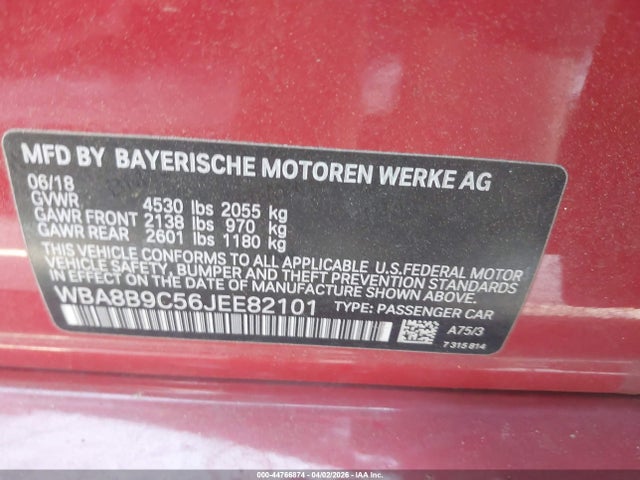 Продажа на аукционе авто 2018 Bmw 330i, vin: WBA8B9C56JEE82101, номер лота: 44766874