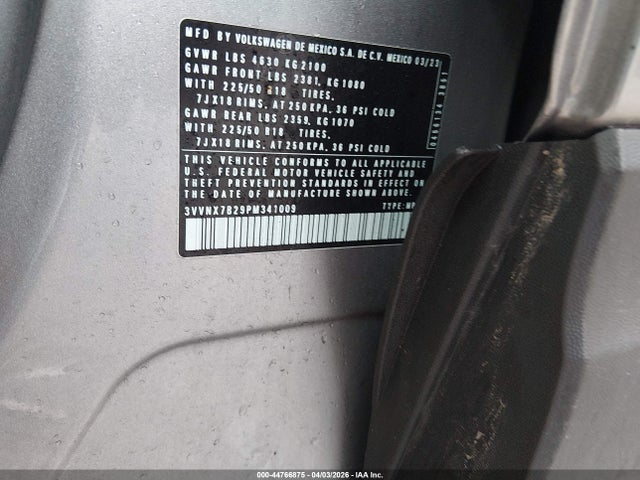 Продажа на аукционе авто 2023 Volkswagen Taos 1.5t Se, vin: 3VVNX7B29PM341009, номер лота: 44766875