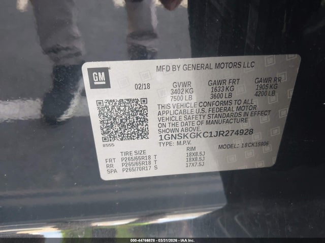 2018 CHEVROLET SUBURBAN 1GNSKGKC1JR274928 Photo 8