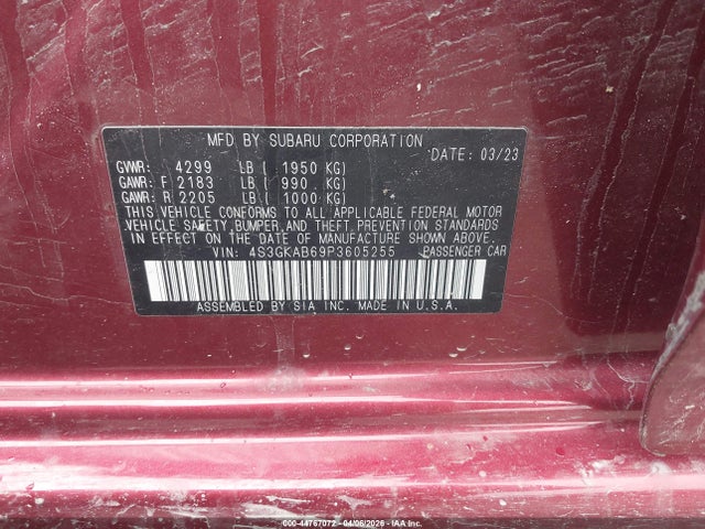 2023 SUBARU IMPREZA 4S3GKAB69P3605255 Photo 8