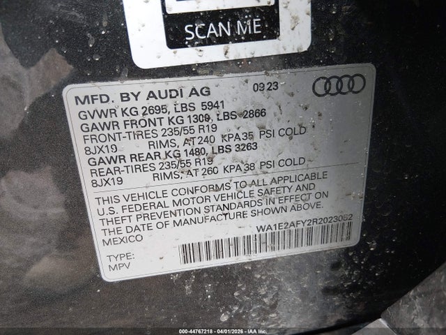 2024 Audi Q5 Premium Plus 55 Tfsi E S Line Quattro S Tronic მანქანა იყიდება აუქციონზე, vin: WA1E2AFY2R2023052, აუქციონის ნომერი: 44767218