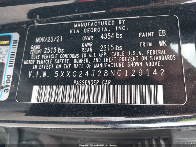 KIA K5 LX 2022 5XXG24J28NG129142 Image 9