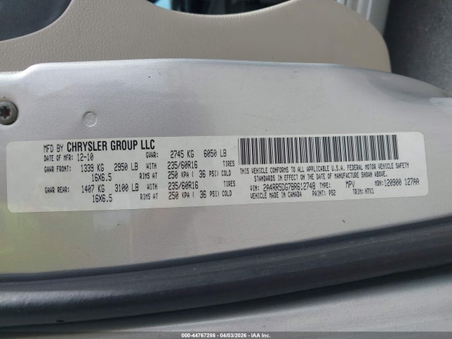 2011 CHRYSLER TOWN & COUNTRY 2A4RR5DG7BR612748 Photo 8