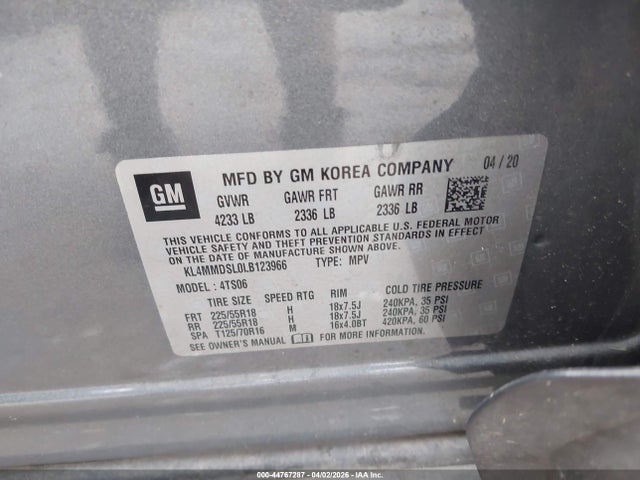 Aukcja sprzedaży 2020 Buick Encore Gx Fwd Select, vin: KL4MMDSL0LB123966, numer aukcji: 44767287