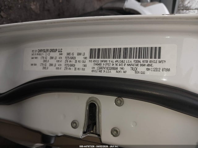 Aukcja sprzedaży 2014 Ram 1500 Laramie, vin: 1C6RR7NTXES209600, numer aukcji: 44767326