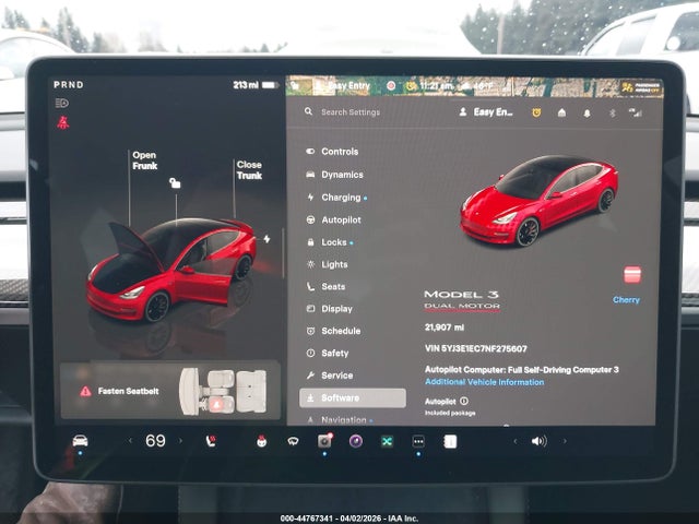 2022 Tesla Model 3 Performance Dual Motor All-wheel Drive მანქანა იყიდება აუქციონზე, vin: 5YJ3E1EC7NF275607, აუქციონის ნომერი: 44767341