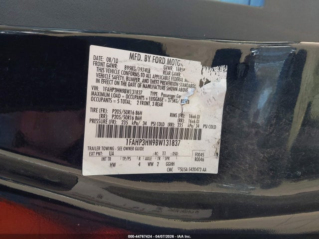 2011 FORD FOCUS 1FAHP3HN9BW131837 Photo 8