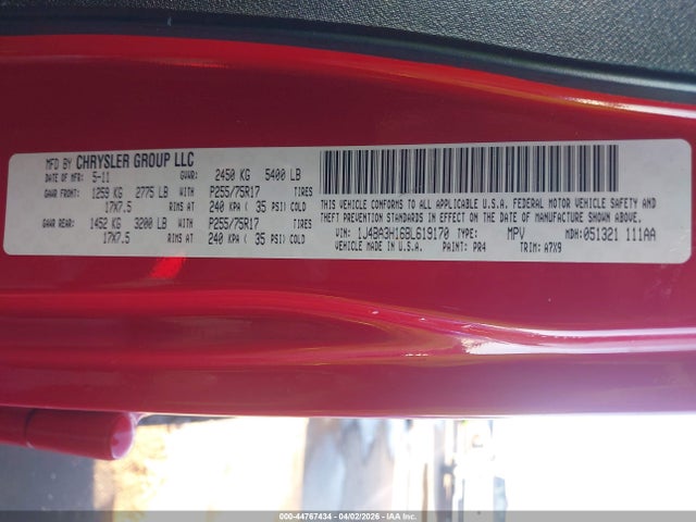 Продаж на аукціоні авто 2011 Jeep Wrangler Unlimited Sport, vin: 1J4BA3H16BL619170, номер лоту: 44767434