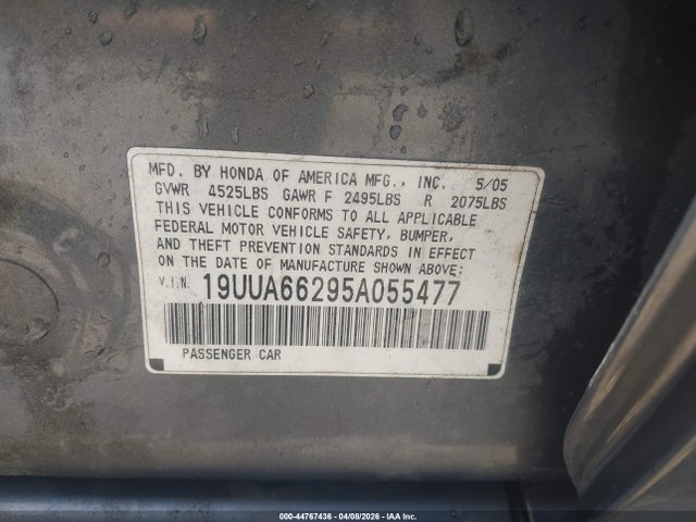 2005 ACURA TL 19UUA66295A055477 Photo 8