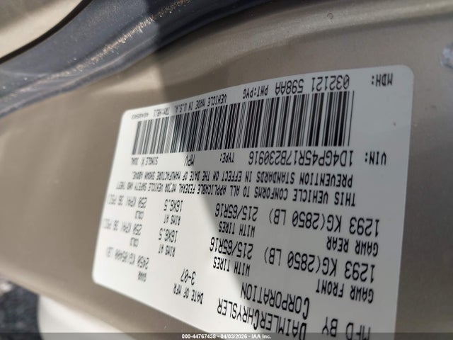 Продажа на аукционе авто 2007 Dodge Caravan Sxt, vin: 1D4GP45R17B230916, номер лота: 44767438
