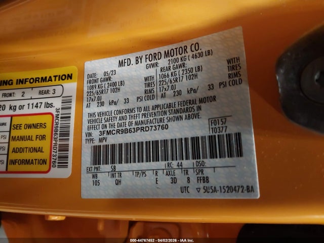 2023 FORD BRONCO SPORT 3FMCR9B63PRD73760 Photo 8