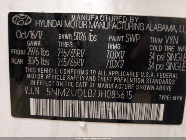 Продаж на аукціоні авто 2018 Hyundai Santa Fe Sport 2.4l, vin: 5NMZUDLB7JH085615, номер лоту: 44767503