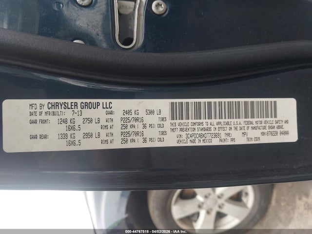 44767518 :رقم المزاد ، 3C4PDCABXDT723691 vin ، 2013 Dodge Journey Se مزاد بيع