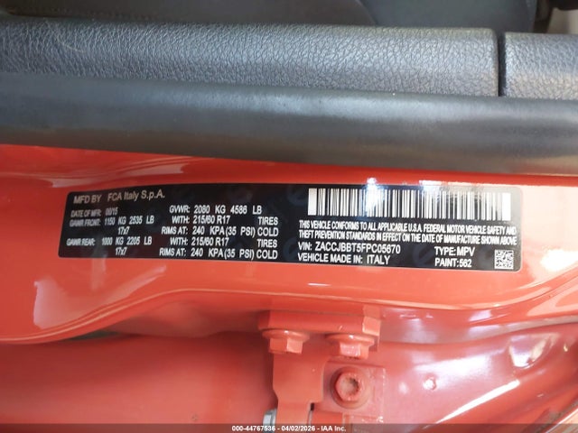 ZACCJBBT5FPC05670 Jeep Renegade Latitude