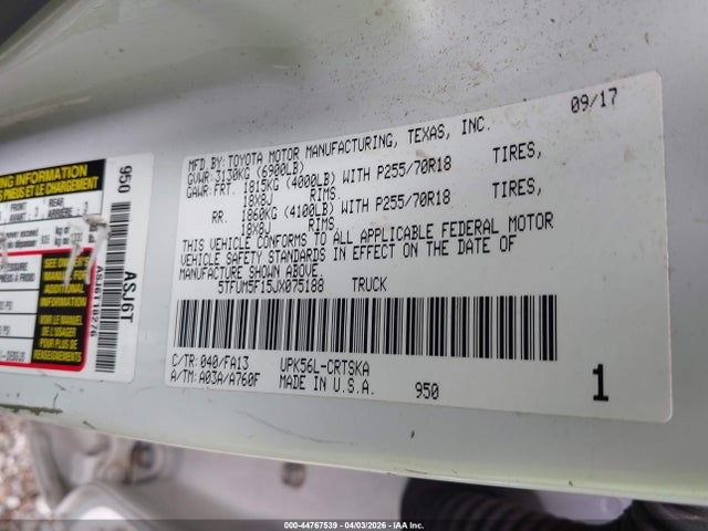 2018 TOYOTA TUNDRA 5TFUM5F15JX075188 Photo 8