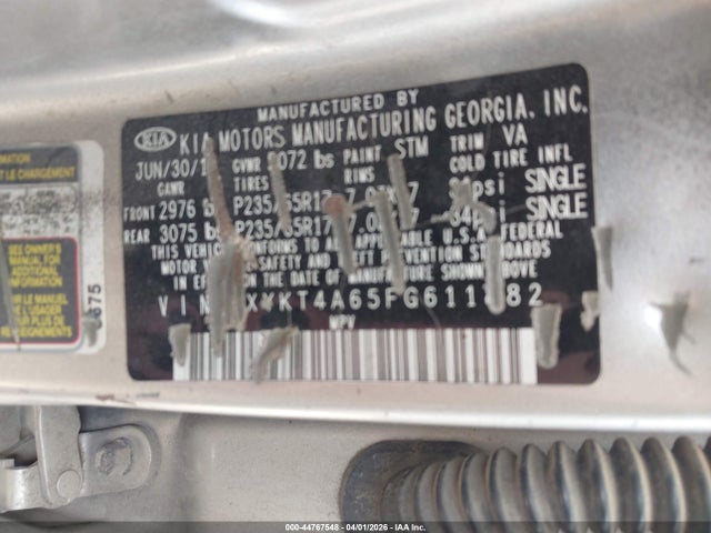 5XYKT4A65FG611882 KIA SORENTO LX