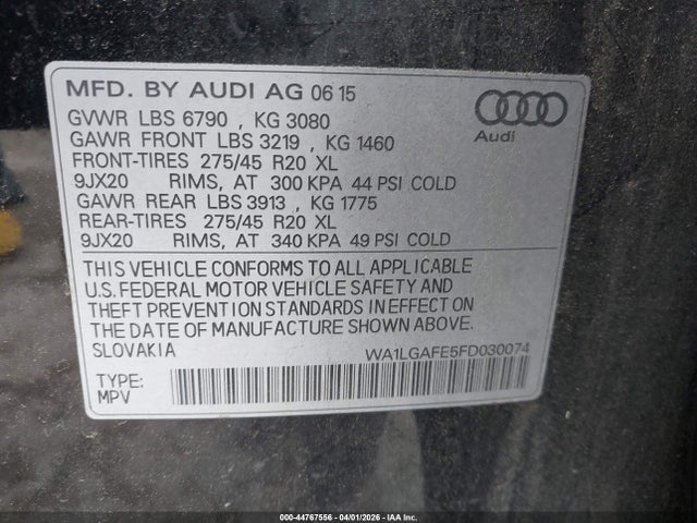 2015 AUDI Q7 WA1LGAFE5FD030074 Photo 8
