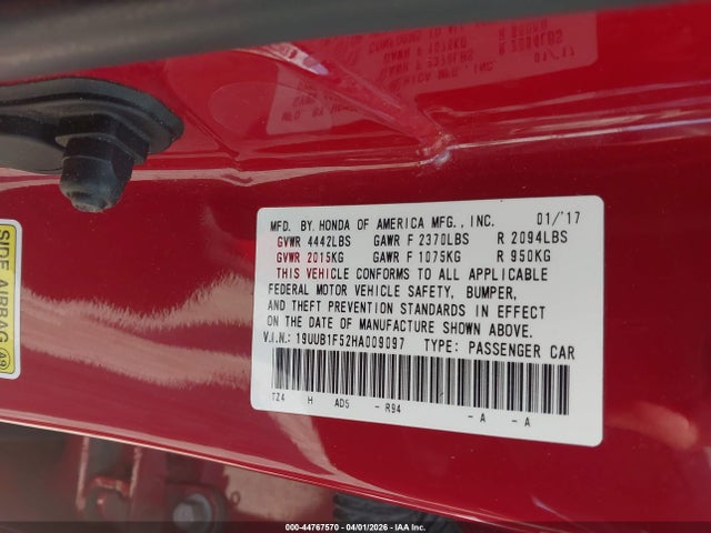 Продажа на аукционе авто 2017 Acura Tlx Technology Package, vin: 19UUB1F52HA009097, номер лота: 44767570