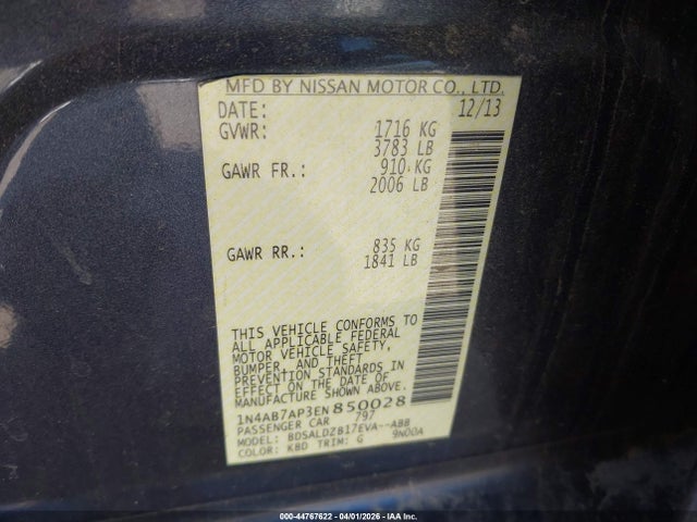 1N4AB7AP3EN850028 Nissan SENTRA SV