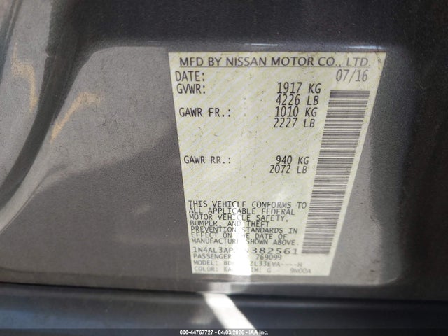 1N4AL3AP2GN382561 Nissan Altima 2.5 S