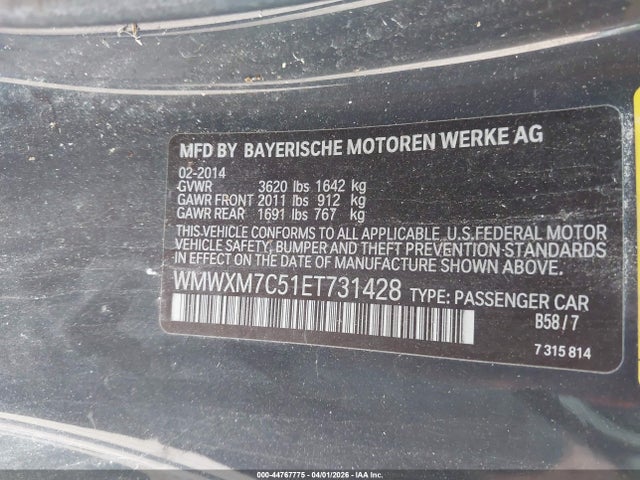 2014 MINI HARDTOP WMWXM7C51ET731428 Photo 8