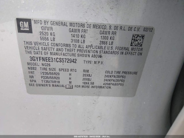 2012 CADILLAC SRX 3GYFNEE31CS572942 Photo 8