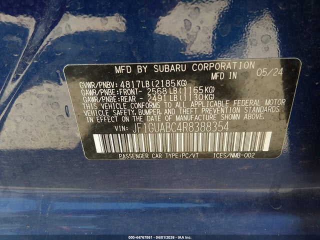 JF1GUABC4R8388354 Subaru Impreza