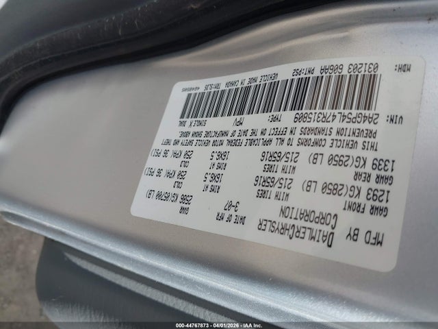 44767873 :رقم المزاد ، 2A4GP54L47R315809 vin ، 2007 Chrysler Town & Country Touring مزاد بيع