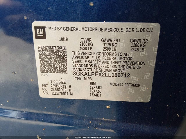 Продаж на аукціоні авто 2020 Gmc Terrain Fwd Slt, vin: 3GKALPEX2LL186713, номер лоту: 44767919