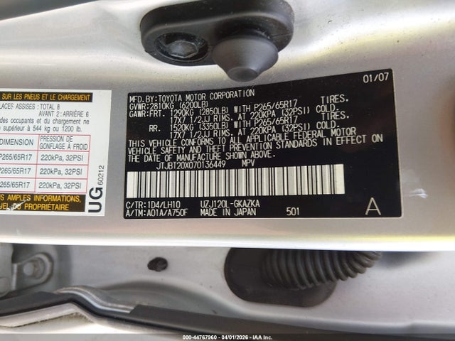 2007 LEXUS GX 470 JTJBT20X070136449 Photo 8