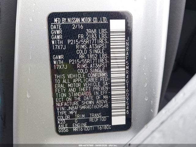 Aukcja sprzedaży 2016 Nissan Juke Nismo/s/sl/sv, vin: JN8AF5MR4GT609548, numer aukcji: 44767980