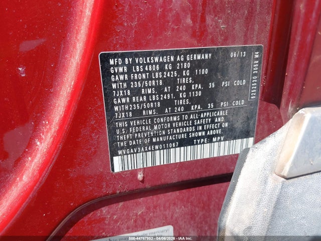 2014 VOLKSWAGEN TIGUAN WVGAV3AX4EW011067 Photo 8