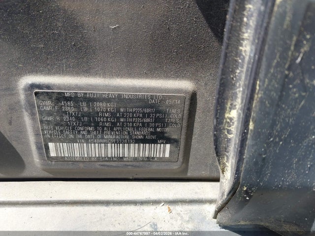 Aukcja sprzedaży 2014 Subaru Outback 2.5i Limited, vin: 4S4BRBLC5E3328192, numer aukcji: 44767997