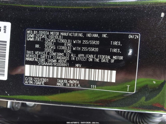 2024 Lexus Tx 350 Premium მანქანა იყიდება აუქციონზე, vin: 5TDAAAA61RS008841, აუქციონის ნომერი: 44768012