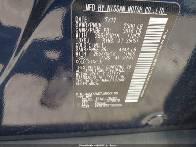 2018 NISSAN ARMADA JN8AY2ND7J9053106 Photo 8