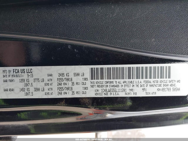 2016 Jeep Wrangler Unlimited Sahara მანქანა იყიდება აუქციონზე, vin: 1C4BJWEG5GL111201, აუქციონის ნომერი: 44768028