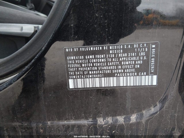 Aukcja sprzedaży 2016 Volkswagen Jetta 1.4t S, vin: 3VW267AJ1GM284931, numer aukcji: 44768046