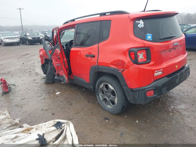 2016 Jeep Renegade Sport მანქანა იყიდება აუქციონზე, vin: ZACCJBAW3GPE10207, აუქციონის ნომერი: 44768060