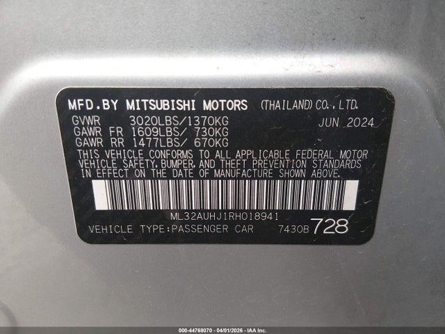 2024 MITSUBISHI MIRAGE ML32AUHJ1RH018941 Photo 8