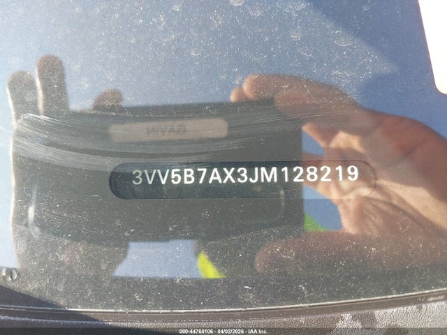 44768106 :رقم المزاد ، 3VV5B7AX3JM128219 vin ، 2018 Volkswagen Tiguan 2.0t Sel Premium مزاد بيع